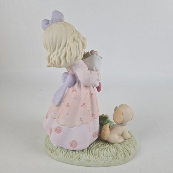 Precious Moments 4001245 Blooming In God's Love Girl Puppy Vintage Figurine - Picture 2 of 5